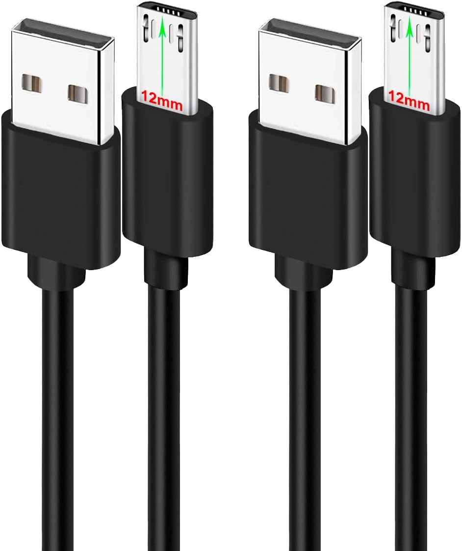 2Pcs 3FT 12mm Long Tip Micro USB Cable Compatible with Blackview BV4000 BV4900 BV5500 Pro/Plus BV5800 BV6000 BV6000s /Oukitel WP12 WP8 Pro, WP6/Doogee/Ulefone Armor X7 Pro X6 X5 Rugged Phones