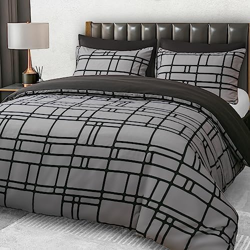 Pamposh Bettwäsche 220x240cm – 3teilig Mikrofaser Bettwäsche Set mit 1 Bettbezug 220x240 cm und 2 Kissenbezügen 65x65 cm, Weich, Atmungsaktiv, Bügelfrei, Mit Reißverschluss
