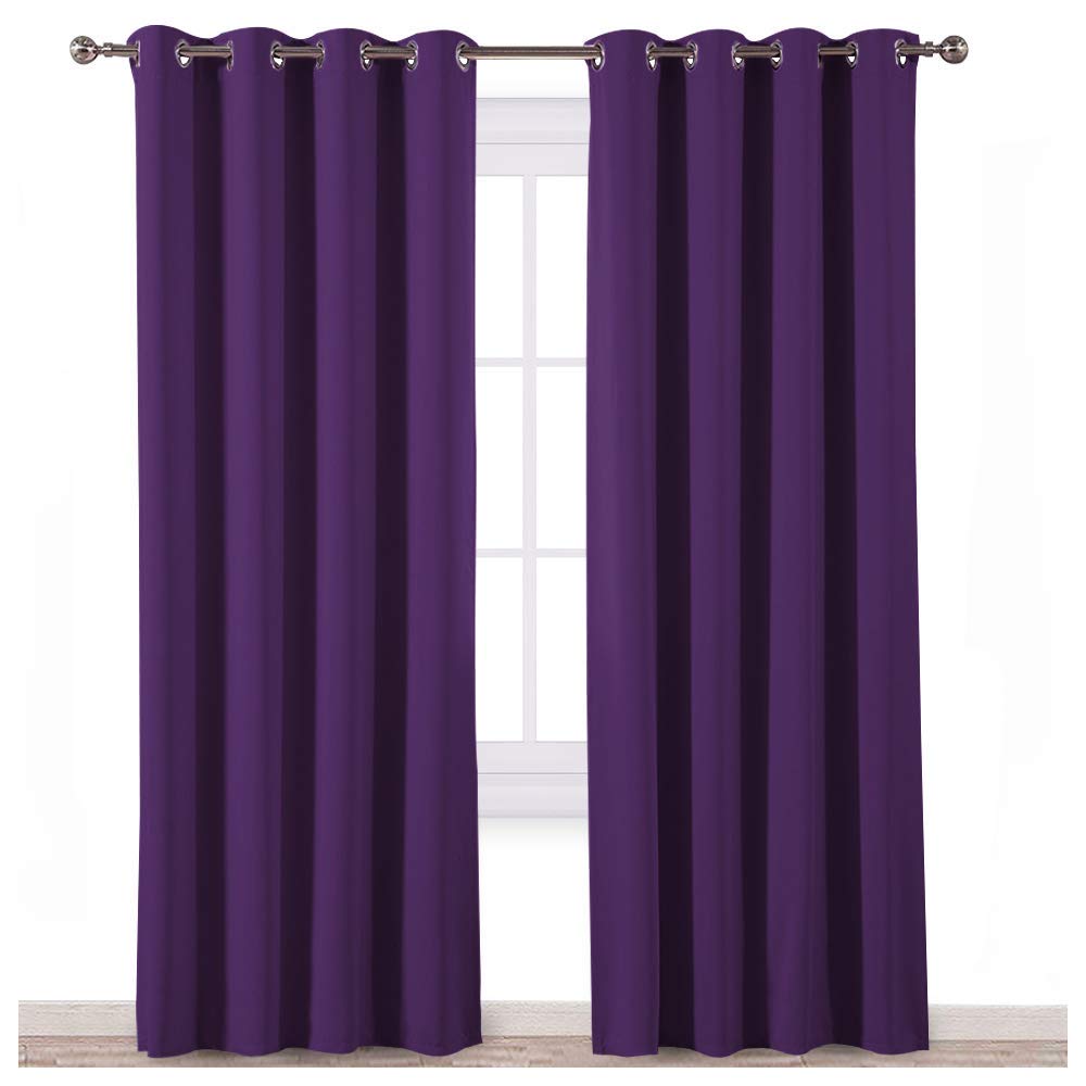KOSOVO Premium Silk Blackout Curtain Pack of 2 Piece with 3 Layers Weaving Technology & Solid Grommet Pattern/Thermal Insulated Draperies Energy Saving (Width- 48inch X 108inch -Length) Purple (B07PW6YRM1) Amazon Price History, Amazon Price Tracker