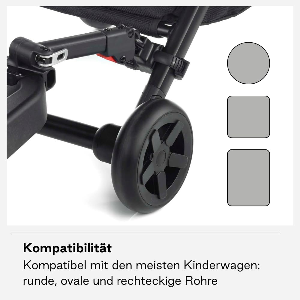 Jané Go Up Surfer, universale Kinderwagen-Plattform, bis 20 kg, einfache Montage, klappbar, rutschfest, 360°-Räder