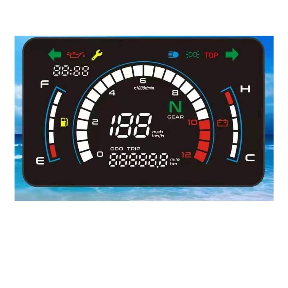 Tacómetro digital para motocicleta EX5 Velocímetro digital Tablero de instrumentos para motocicleta Tablero más grande con soporte Universal ajustable (con soporte)