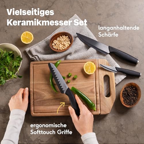 Keramikmesser Set SILBERTHAL 3-teilig mit 15 cm Chefmesser