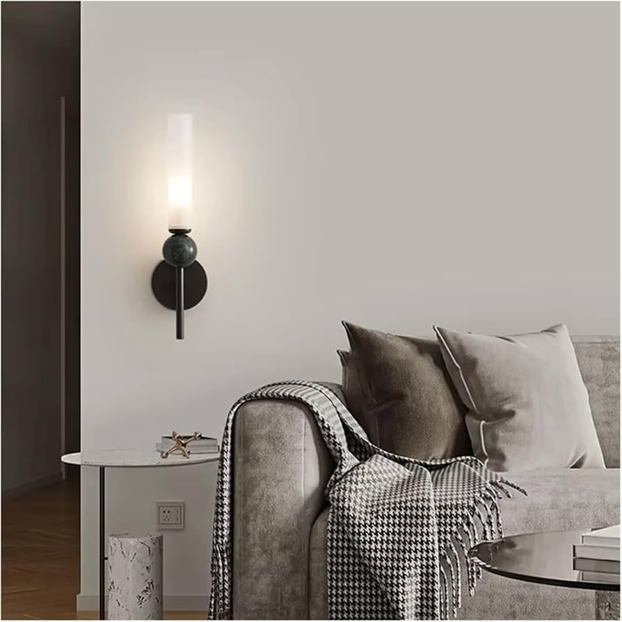 Image of Glowave Modern Luxury Black Body Acrylic Vertical Design Wall Lamp Lighting Sconce for Living Room Bedroom Bedside - (9017 /BK)