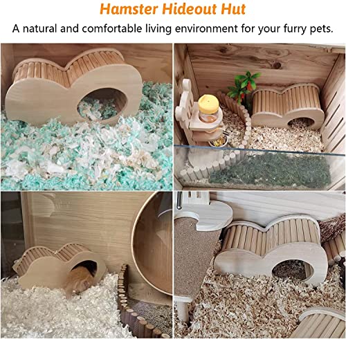 Curated visual reference: Hideout Hamster Cage Accessories Reference: Hamster Hideout Hut Natural Small Animal Wooden Living House With