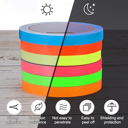 PATIKIL 0.6 Inch x 9.8 Feet Glow in the Dark Tape, 1 Roll Fluorescent Adhesive Tape Luminous Reflective Tape Black Light Glow Tape for Party, Orange — 사진 3