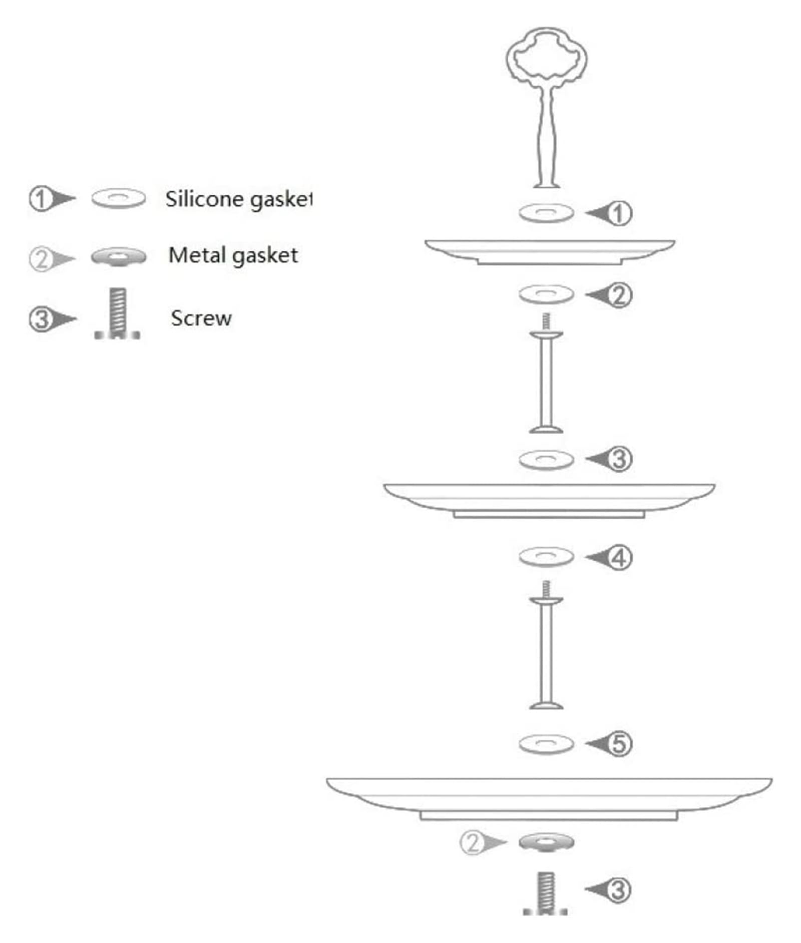 presentoir Plateau à desserts en céramique à 3 niveaux for cupcakes
