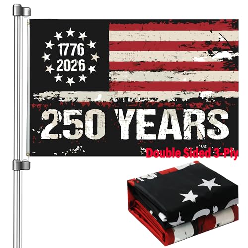 250 Anniversary USA Flag 3x5: Betsy Ross Freedom Flags Heavy Duty Double Sided 3-Ply - UV Protection & Fade Resistant & Reinforced Brass Grommets - 250 Years Of Freedom
