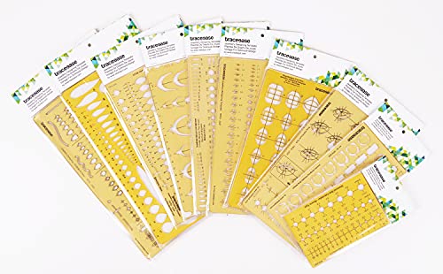 Traceease Multi,Pattern Jewelry Template For Rings- Stones- Diamond Size & Weight Estimator Drafting Tools Stencils- Pack Of 10 Pieces #TOP2