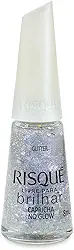 Esmalte Risqué Livre para Brilhar Glitter Prata Capricha no Glow 8ml