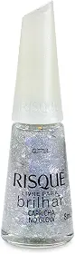 Esmalte Risqué Livre para Brilhar Glitter Prata Capricha no Glow 8ml