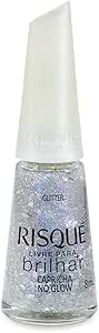 Esmalte Risqué Livre para Brilhar Glitter Prata Capricha no Glow 8ml ...