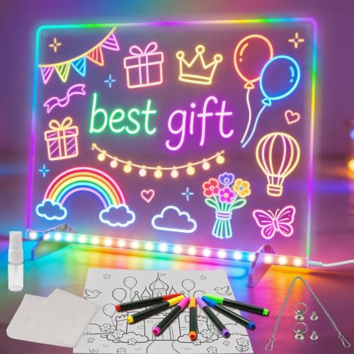 Signsxcel Led Note Board with Colors,Drawing Tablet,6 Modes & 8 Colors Light Up Drawing Board,Kids Toy with 13 Light Effects, Image 1 Signsxcel Led Note Board with Colors,Drawing Tablet,6 Modes & 8 Colors Light Up Drawing Board,Kids Toy with 13 Light Effects, Image 1