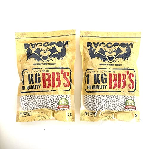 ADCSHOP Pack de 2 x Bolsas de BBS Airosft 0,25 grs 6 mm Bidegradables - 2kg - 8000 Balines...