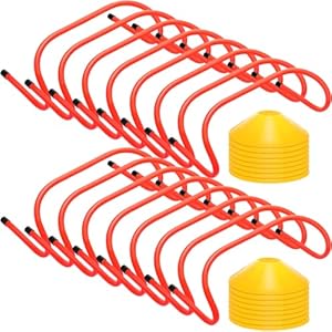 Jerify 16 Pcs Agility Speed Training Hurdles Bulk with 16 Pcs Marker Cone, 6 Inch Agility Training Hurdles Mini Durable Speed Training Equipment for Adult Kid Athletes Soccer Basketball Tennis