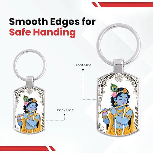 Image of Stylish Metal Keychains with Permanent Glossy Print - Inspirational Quotes & Spiritual Designs - Perfect Key chains for loved ones, Personal Use, Gifts & Return Gifts