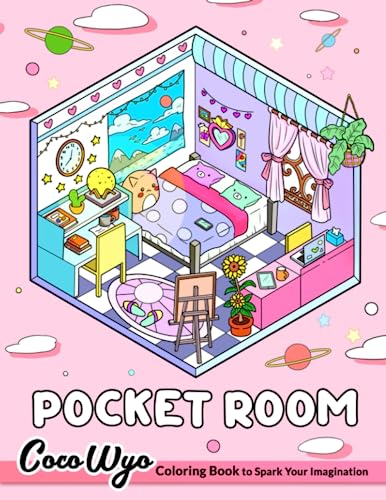 Pocket Room: Coloring Book Features Tiny, Cozy, Beautiful &amp; Peaceful Rooms Illustrations for Relaxation and Stress Relieving