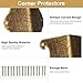 4 Pcs Baseboard Corner Protectors,Vintage Metal Skirting Board Corner Protectors for File Boxes,Bookshelves,Wooden Cases,Jewel Cases Decorative (Bronze)