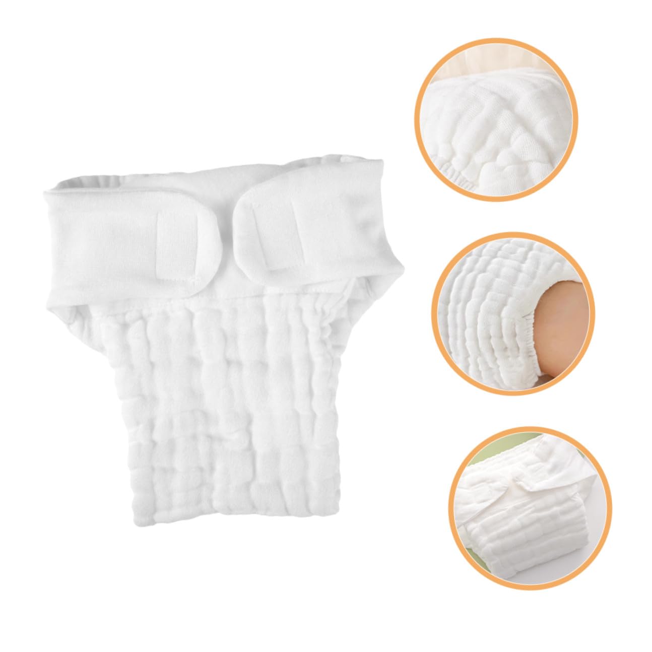 Hohopeti Insertos para Pañales Reutilizables de Algodón Blanco para Bebés, 5 Piezas, Fáciles de Limpiar y Transpirables, Ideales para Uso Diario en Casa
