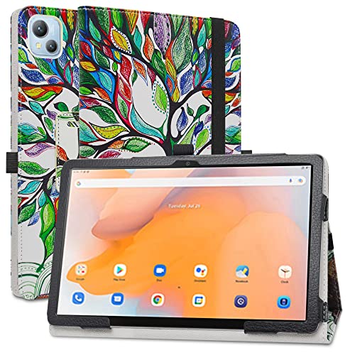 MAMA MOUTH Compatible with Blackview Tab 13 Case,Slim Folio Folding Stand PU Leather Cover for 10.1" Blackview Tab 13 Tablet,Love tree