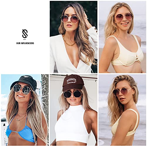 SOJOS Sunglasses for Women Men Classic Retro Polygon Shades UV4002