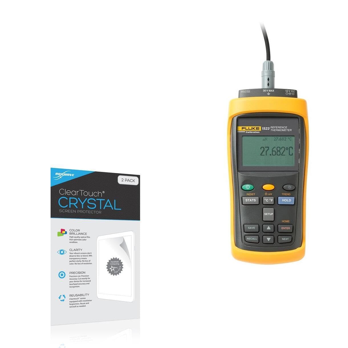 BoxWave Screen Protector Compatible with Fluke Calibration 1523 - ClearTouch Crystal (2-Pack), HD Film Skin - Shields from Scratches