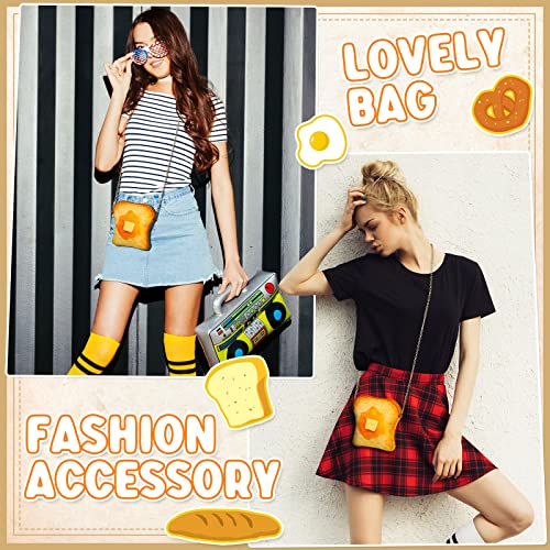 Mixweer Toast Purse Butter Toast Shoulder Bag Crossbody Handbag Novelty Purse with Strap Messenger Food Pouch for Women3