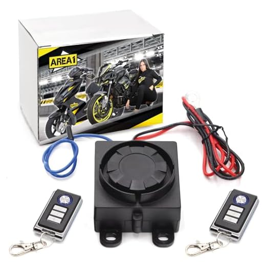 Area1 Impianto di allarme per moto "Easy 2 Fit", montaggio semplice, 12 V universale 2 telecomandi radiocomandati, 125 dB, antifurto, compatibile con