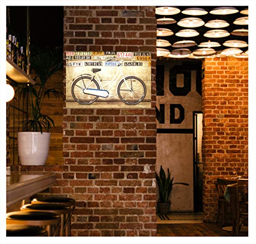 CCRETROILUMINADOS Ccretroiluminado Vintage Bike Rahmen, Hintergrundbeleuchtung, Metacrylat, Mehrfarbig, 60 x 80 x 5,3
