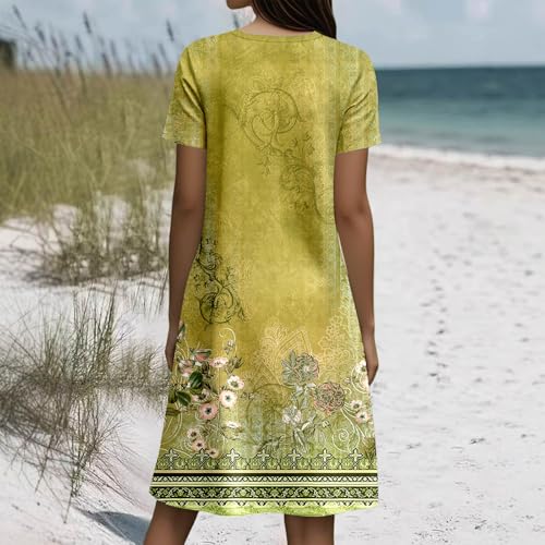 Robe décontractée pour femme imprimé floral imprimée fluide coupe ample pour l'été - 3
