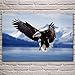 Produktbild UHvEZ Weißkopfseeadler Alaska Wildvogel Tier Kunstwerk Wohnzimmer Dekoration Home Wandkunst Dekoration Holzstruktur Stoff Poster Mural_Frameless 40 cm x 60 cm