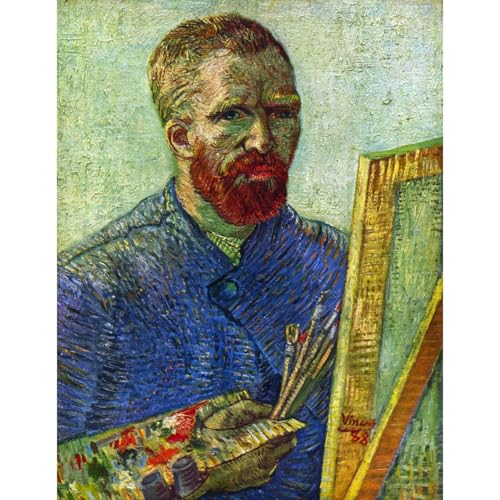 Toile Van Gogh Autoportrait devant chevalet grand format 127x101.6 cm pour decoration intérieure