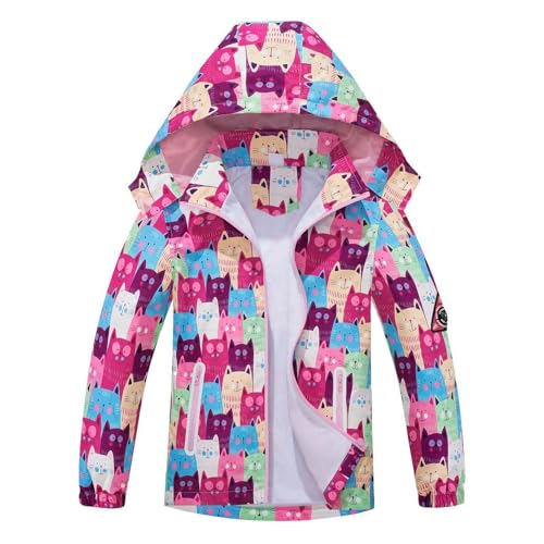 Chaqueta cortavientos para niños, chaqueta impermeable con cremallera, abrigo de lluvia, ropa casual, ropa cálida, camiseta de moda con capucha desmontable para niñas y niños de 1 a 8 años, trajes de