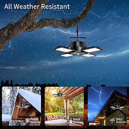 Yomisga Solar Pendant Lights Adjustable Solar Panel With Dual Lamps Indoor Shed Light 128 Led Ip65 Waterproof Outdoor Motion Sensor Light With Remote Control For Shop, Garage, Barn, House #TOP4