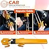 Car Steering Wheel Lock - Universal Anti-Theft Security Device Adjustable Length SUV Van Wheel Lock Vehicle Protection Suitable for Car Security Device with Two Keys (Yellow) #5