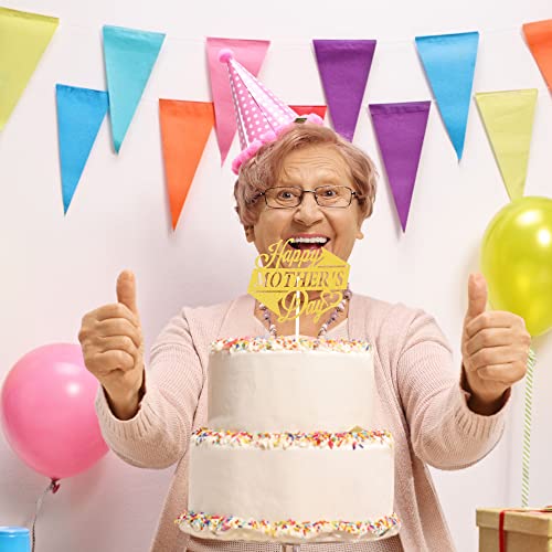 Sgbetter 36 Pack Happy Mother's Day Cake Toppers Cupcake Toppers Glitter Cake Picks Decoration For Mother's Day Birthday Party Gifts Supplies, Gold #TOP5
