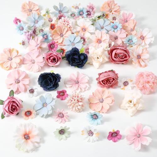90 Pcs Faux Flower Heads Fake Mini Flowers for Crafts, Fake Peony...