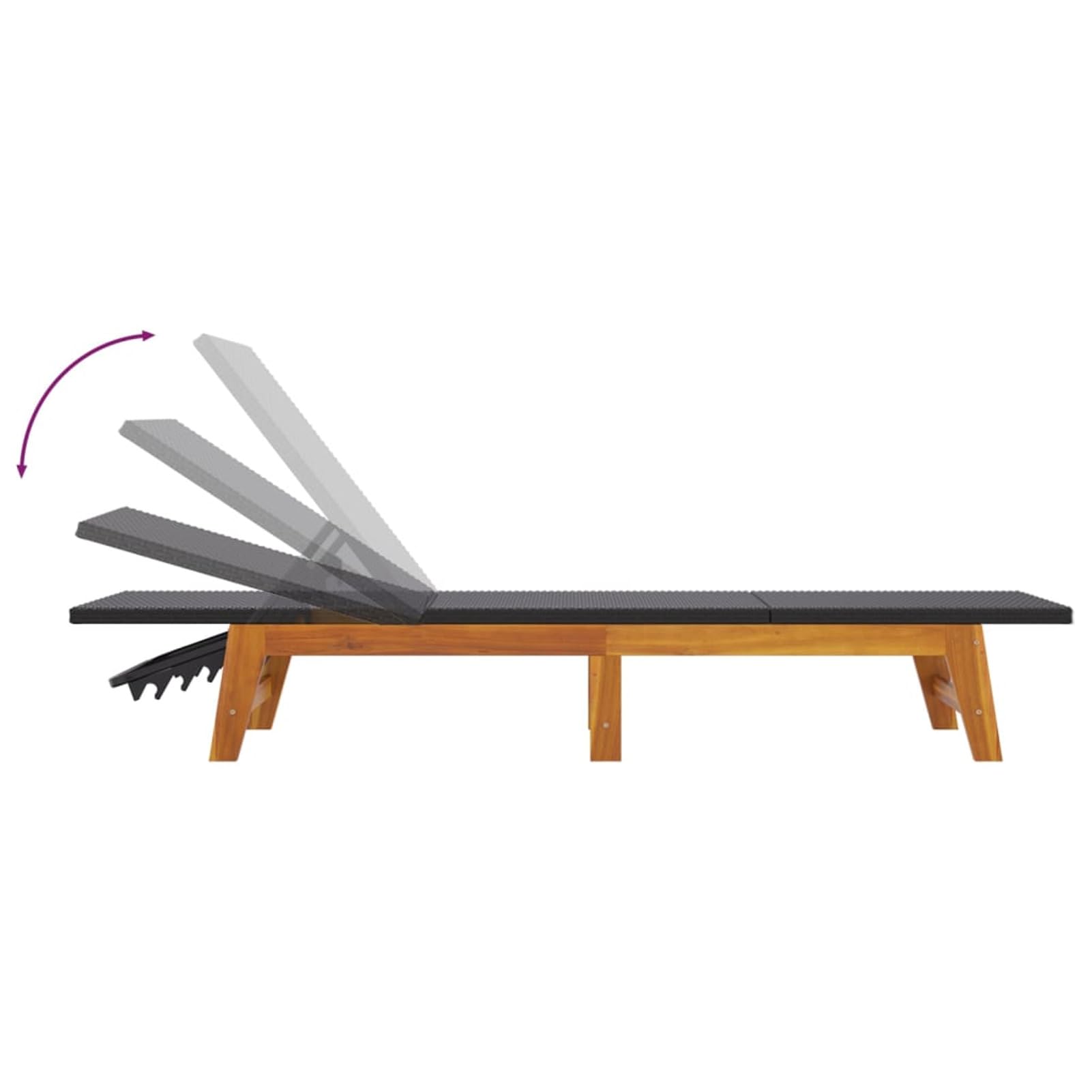 Tumbonas 2 uds ratán y Madera Maciza Acacia marrón y Negro, Tumbonas Jardin Exterior, Tumbona Piscina, Sun Lounger, Tumbonas De Jardin, Cama Jardin Exterior, Tumbona De Playa