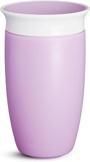 Munchkin Vaso de Aprendizaje para Bebé y Niños Pequeños, Vaso Infantil con Borde 360°, Vaso Antiderrame Libre de BPA para Bebés a Partir de los 12 Meses, Apto para Lavavajillas, 296 ml, Morado