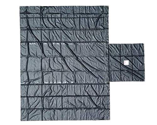 Mytee Products 20' x 18' Flatbed Truck 14 Oz Lightweight Lumber Tarp with 6 FT Drop & Flap - Black Heavy Duty Vinyl Waterproof Tarp for Trailers to Protect Cargo from Wind, Rain, Snow and Sun