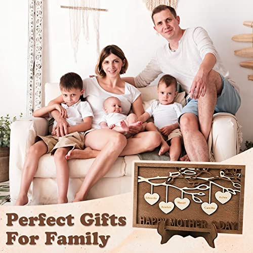 Family Tree Wall Decor Personalized Gift 5 Names Family Sign Custom Name Wooden Family Tree Frames Wooden Plaques Decor Desk Plaque Wooden Wall Decor Frame #TOP6