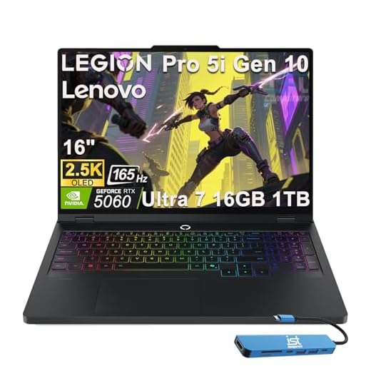 Lenovo Legion 5 Pro 5i Gen 10 Gaming Laptop (16" 2.5K OLED G-SYNC 165Hz, NVIDIA RTX 5060, Intel Core Ultra 7 255HX, 16GB DDR5, 1TB SSD), 24-Zone RGB Backlit, Wi-Fi 7, IST Hub, 5MP Webcam, Win 11 Home