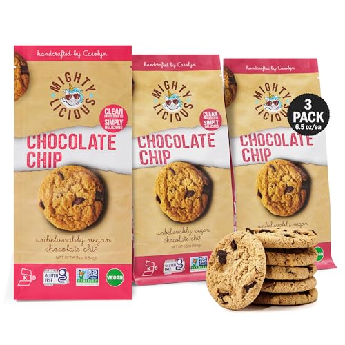MIGHTYLICIOUS Vegan Chocolate Chip Cookies – Gluten-Free, Dairy-Free, Allergen Friendly,