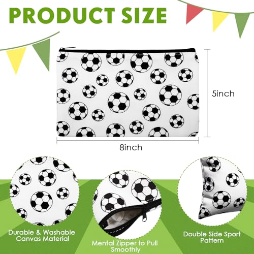 Eccliy 20 Pcs Soccer Makeup Bags Bulk Sport Team Gifts Soccer Cosmetic Bag Accessories for Women Toiletry Zipper Pouch Travel Canvas Gifts Stuff for Party Team Players Lover2