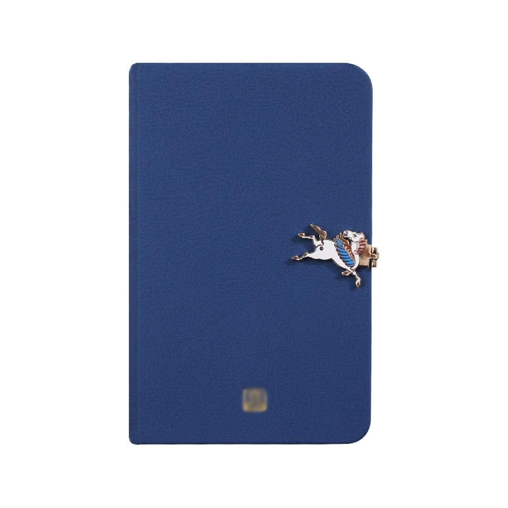 Journal Mignon Mini Boucle Notebook Simple Business High-Ent Cuir Notepad Literie Literie Exquise Meilleur Cadeau (Color : Blue)