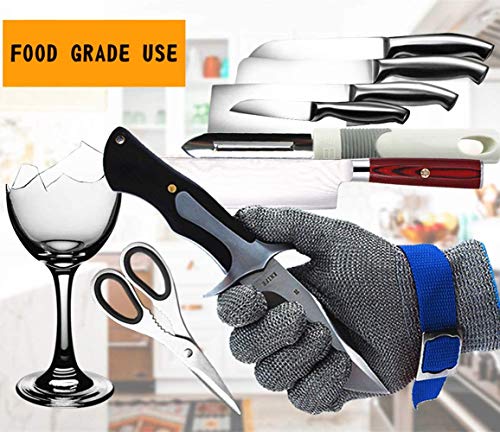 Cptdcl Level 9 Cut Resistant Glove Safety Stainless Steel Mesh Metal Wire Glove Kitchen Cutting Protection (Large) #TOP3