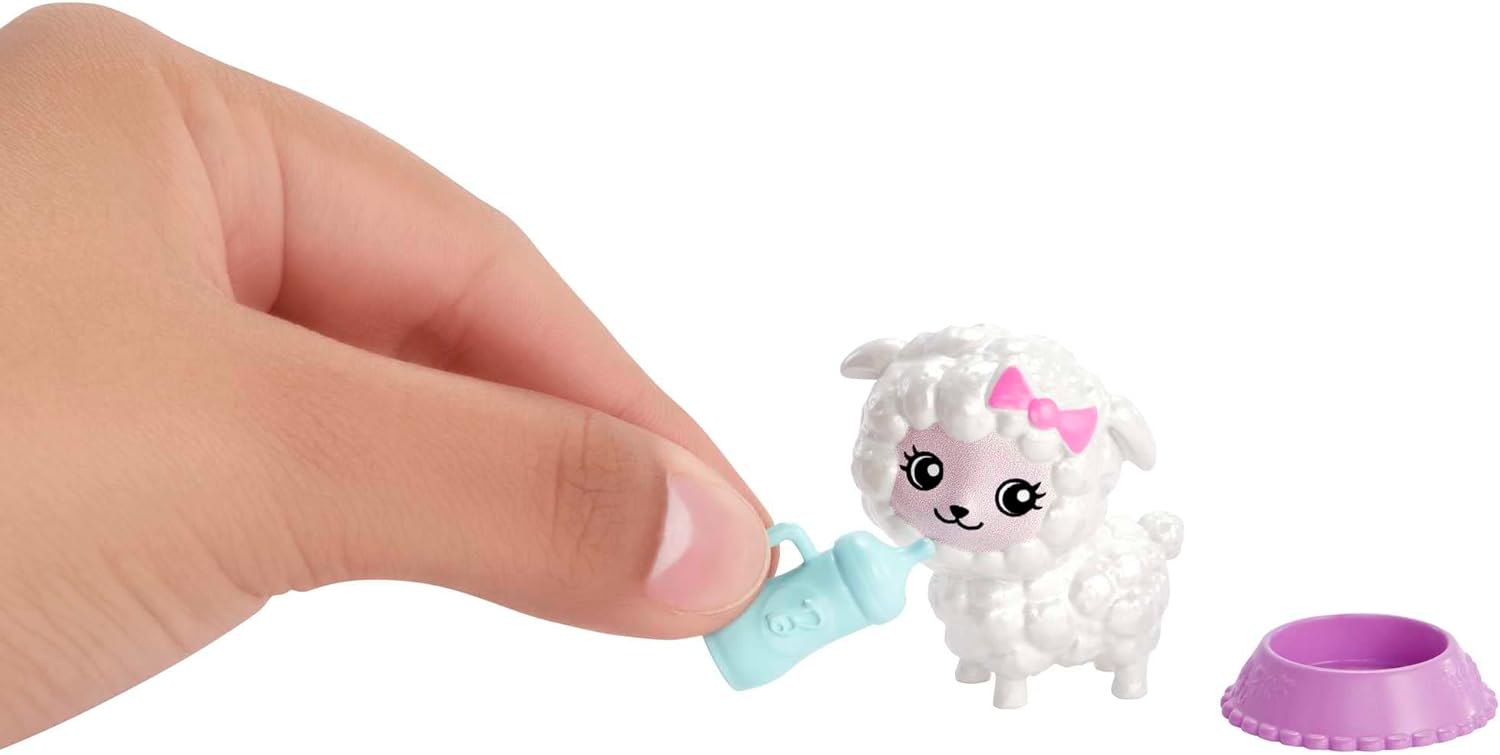 Barbie Skipper Doll & Nurturing Playset, Brunette with Fantasy Look, 2 Lamb Figures, Stroller, Rocking Crib & 5+ Accessories​​