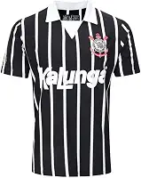 CAMISA POLO CORINTHIANS RETRÔ KALUNGA, MASCULINA, PRETA