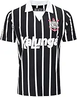 CAMISA POLO CORINTHIANS RETRÔ KALUNGA, MASCULINA, PRETA