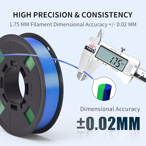 Image of RAMBERY Silk Dual Color PLA Filament 1.75mm, Multi-Color, 4 Spools | + /- 0.02mm Tolerance, 200g per Spool, Red /Blue, Gold /Red, Blue /Green, Gold /Green