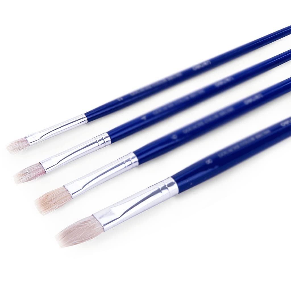 Sjdopulse Brush 4 Pack Gouache Brush Gouache Brush Art Wooden Pole Painting Supplies Set